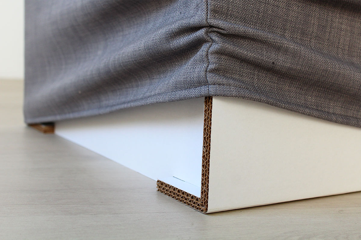 Rembourrage gris pour pouf - Mobilier durable et projets de designers   Meubles en carton Rembourrage en tissu pour module d'extension / siège /  canapé home staging angulaire, en tissu 100% PES